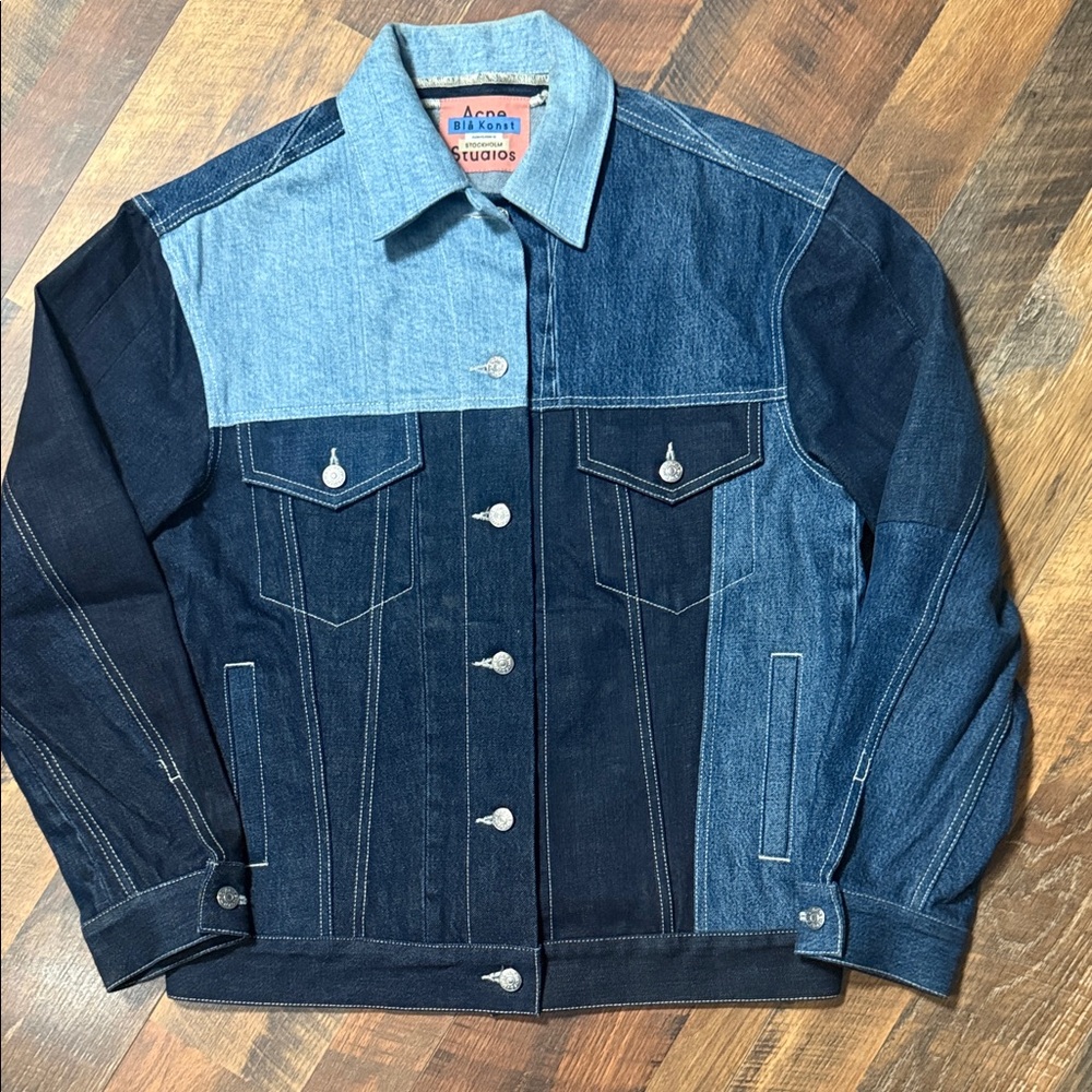 Acne Studios Blå Konst "Recrafted" Patchwork Denim Jacket - Small